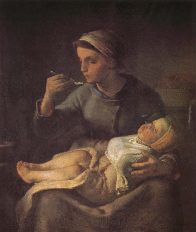 Jean Francois Millet Woman feeding the children